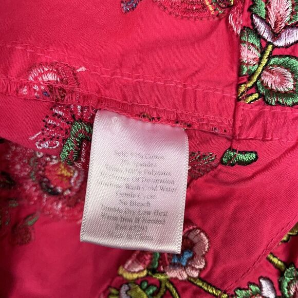 Vtg Johnny Was BIYA Cotton S Floral Embroidered Flowers Jacket Blazer Top - Picture 5 of 11